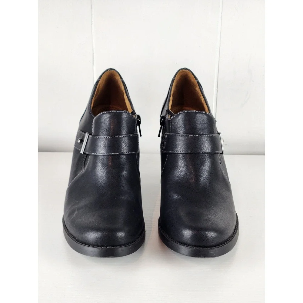 Natural Soul by Naturalizer Ankle boots Black Faux Booties Block Heel Size 10